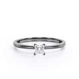 Solitaire 0.5 carat Square Moissanite Engagement Ring - Birthday Gift For Women - in White Gold