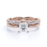 1.50 Carat Princess Cut Moissanite Infinity Bridal Set