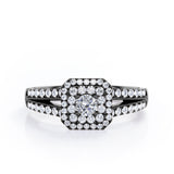 Milgrain 1 Ct Round Diamond Split Shank Engagement Ring