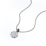 Designer 1.13 Carat Round Cut Certified Moissanite and Diamond Flower Cluster Pendant Necklace in Yellow Gold