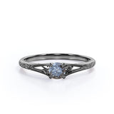 Solitaire 0.50 Ct Round Salt and Pepper Diamond Engagement Ring