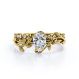 1.25 Carat Pear Cut Moissanite And Diamond Vintage Milgrain Wedding Ring Set In White Gold