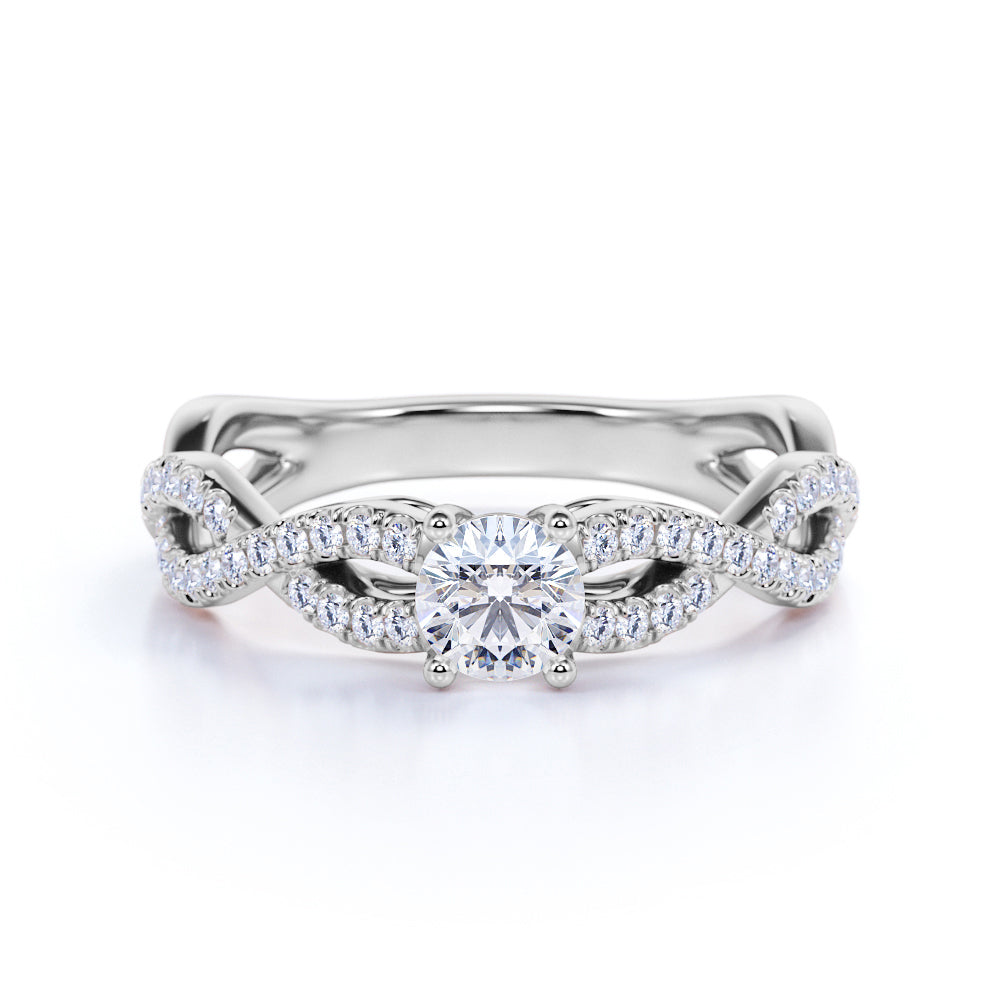 0.5 Ct Round Cut Diamond Infinity Engagement Ring