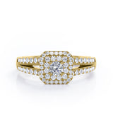 Milgrain 1 Ct Round Diamond Split Shank Engagement Ring