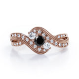 0.7 ct Round Lab Black Diamond Infinity Engagement Ring