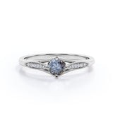 0.75 Ct Round Salt and Pepper Diamond Milgrain Engagement Ring