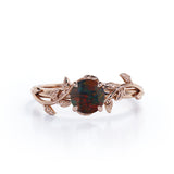 1 Ct Round Cut Lab Created Black Opal Floral Engagement Ring