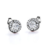 Twisted Scallop 0.43 CT TDW Round Certified Lab Diamond Claw Set Stud Earrings in Rose Gold