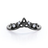 Artistic 0.1 carat Moissanite Wedding Band in White Gold