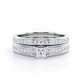 Certified Channel 0.50 Ct Princess Lab Diamond Bridal Set