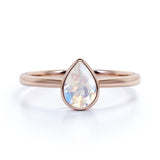 1 ct Teardrop Moonstone Solitaire Engagement Ring