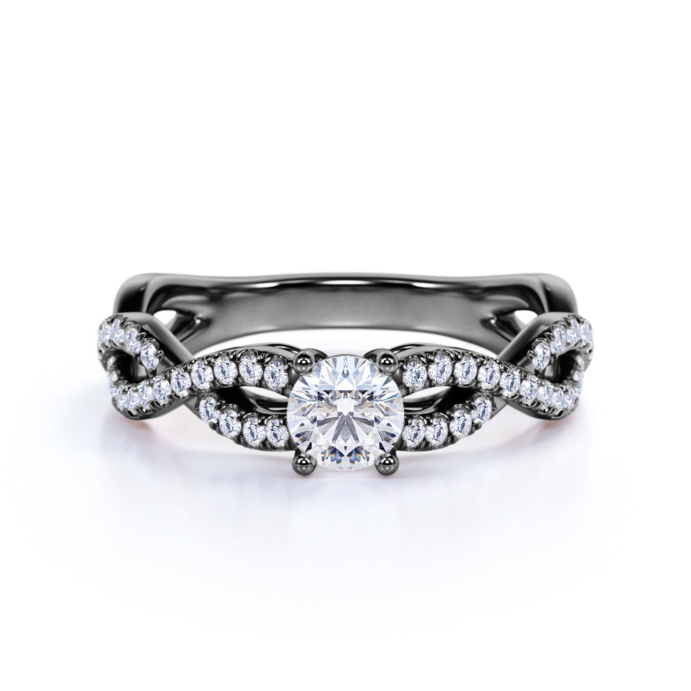 0.5 Ct Round Cut Diamond Infinity Engagement Ring