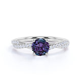 1.25 Ct Round Lab Alexandrite Infinity Engagement Ring