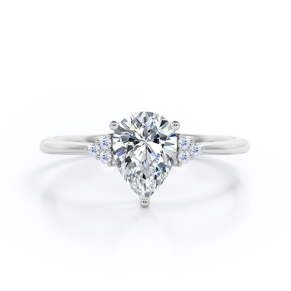 Seven Stone 1.10 Carat Pear Moissanite Engagement Ring