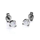 0.50 CT TDW Tension Set - Martini Set  Round Certified Lab Diamond Modern Ear Studs in White Gold