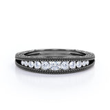 Vintage Filigree 0.25 Carat Tapered Wedding Band