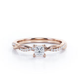 Infinity 0.50 Ct Princess Cut Diamond Engagement Ring