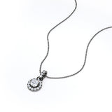 .50 CT TDW Round Diamond Halo Floating Solitaire Pendant Necklace in Rose Gold