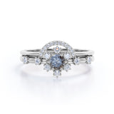 Snowflake 0.95 Ct Round Salt and Pepper Diamond Bridal Set