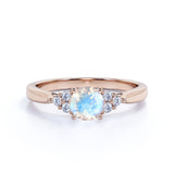 Antique 1.25 ct Round Moonstone Engagement Ring