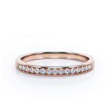 Semi Eternity 0.15 TCW Pave Accented Wedding Band