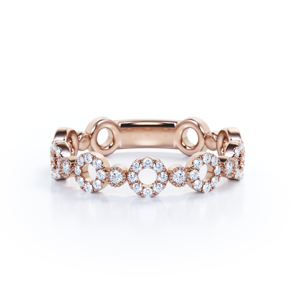 All Girls' Ring - 0.25 carat Circle Dainty Round Cut Moissanite Ring in White Gold - Birthday, Anniversary