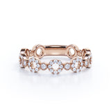 All Girls' Ring - 0.25 carat Circle Dainty Round Cut Moissanite Ring in White Gold - Birthday, Anniversary