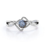 0.45 Ct Round Salt and Pepper Diamond Infinity Engagement Ring