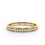 Classic 0.15 TCW Round Brilliant Cut Diamond Pave-Channel Design Wedding Band in 10K Yellow Gold
