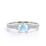 1.25 ct Round Moonstone Antique Engagement Ring