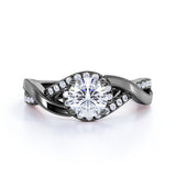 1 Ct Round Cut Diamond Twisted Engagement Ring