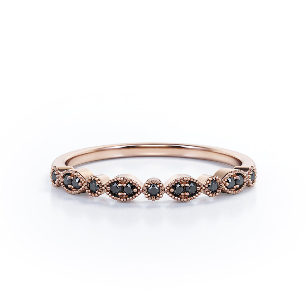 Art Deco 0.15 TCW Round Cut Vintage Wedding Band