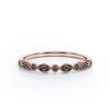 Art Deco 0.15 TCW Round Cut Vintage Wedding Band