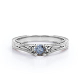 Milgrain 0.50 Ct Round Salt and Pepper Diamond Engagement Ring