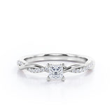 Infinity 0.50 Ct Princess Cut Diamond Engagement Ring