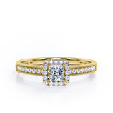 Milgrain Bordered 1.25 Carat Princess Cut Moissanite Ring