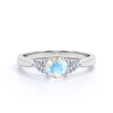 Antique 1.25 ct Round Moonstone Engagement Ring
