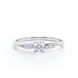 Certified Seven Stone 0.5 Ct Round Lab Diamond Engagement Ring