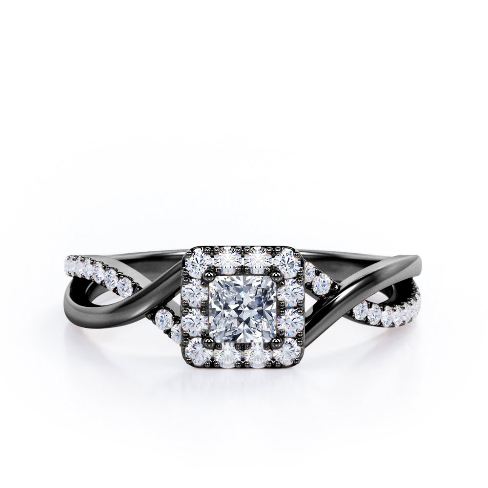 Infinity 0.5 Ct Princess Lab Diamond Engagement Ring