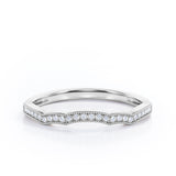 Milgrain Edged Curve 0.15 TCW Pave Wedding Band