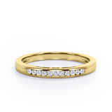 Minimalist 0.15 TCW Round-Shaped Diamond Flush-Channel Design Wedding Band in 10K White Gold