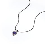 Delicate 1.05 Carat Heart Shaped Lab Created Alexandrite and Diamond Three Prong Pendant Necklace In White Gold For Her