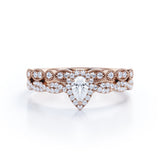 1 Ct Pear Cut Diamond Infinity Bridal Set