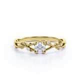 Certified 0.50 Ct Round Lab Diamond Nature Engagement Ring