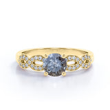 0.75 Ct Round Salt and Pepper Diamond Infinity Twisted Engagement Ring