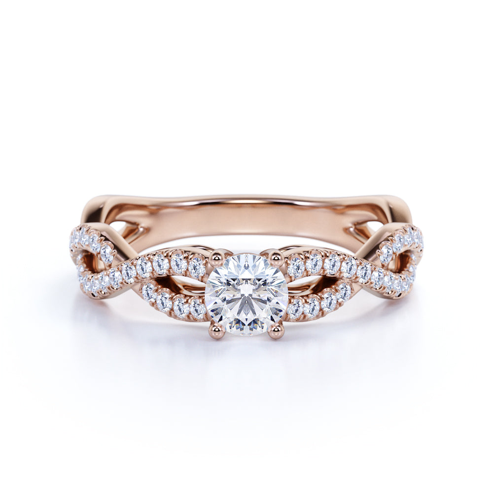 0.5 Ct Round Cut Diamond Infinity Engagement Ring