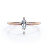 Dainty Solitaire 1 carat Kite Moissanite Engagement Ring in Black Gold