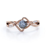 0.45 Ct Round Salt and Pepper Diamond Infinity Engagement Ring