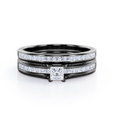 Certified Channel 0.50 Ct Princess Lab Diamond Bridal Set