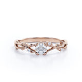 Certified 0.50 Ct Round Lab Diamond Nature Engagement Ring